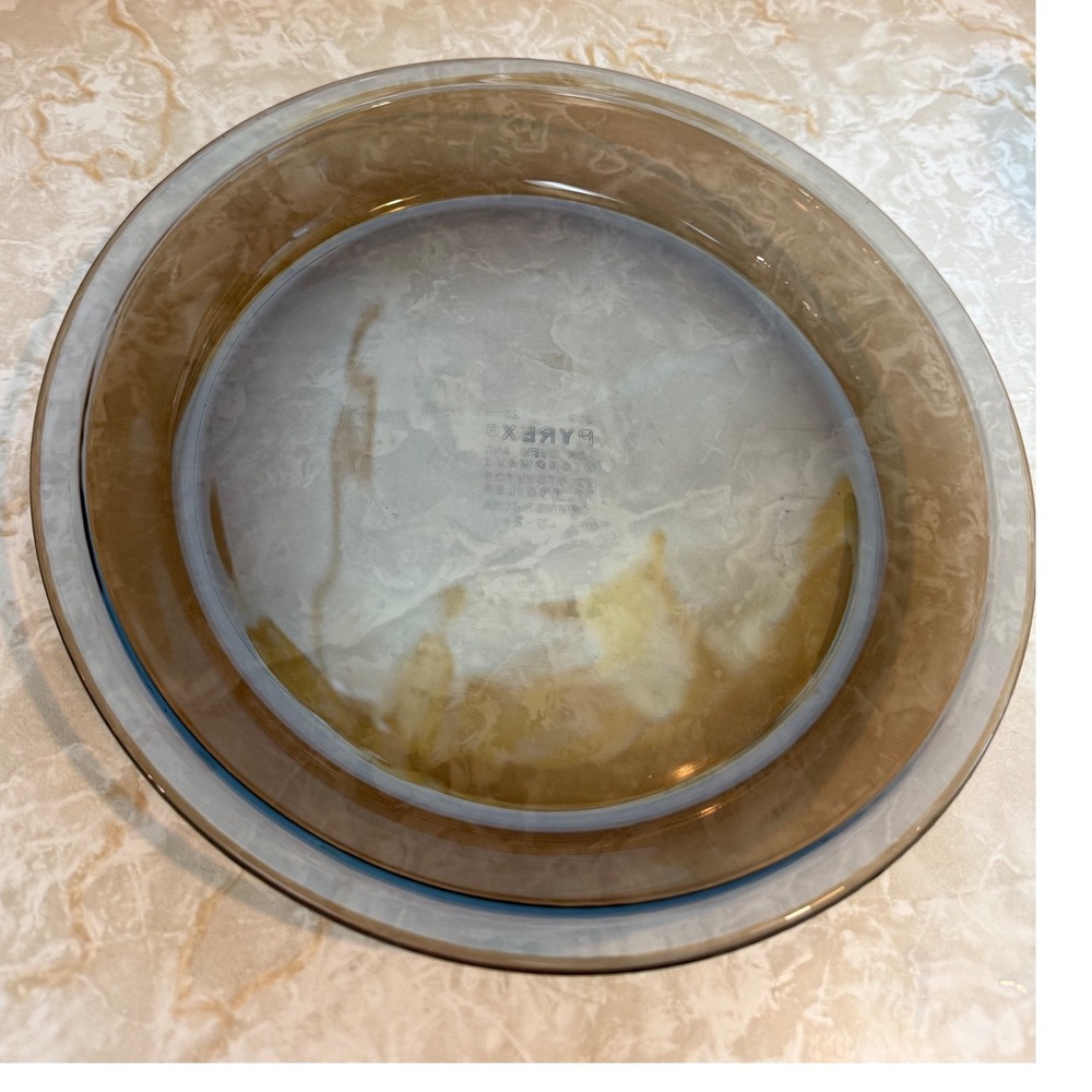 Pyrex Visions Amber Brown Glass 9 Inch Pie Plate Baking Dish 209 23cm Vintage